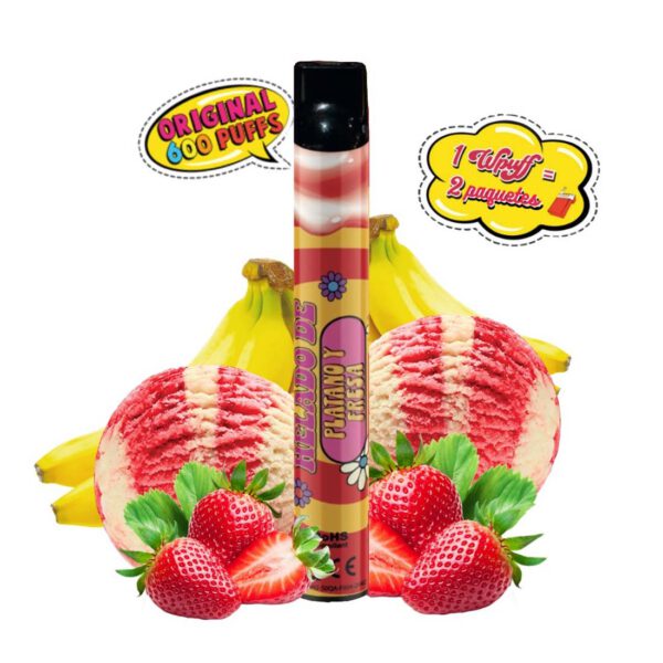 Wpuff 600 puffs - Helado de Fresa y Platano